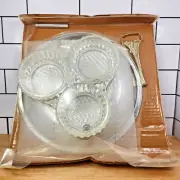 Kromex Chip 'n Dip Carousel Lazy Susan, Vintage 1950s, New, 3 bowls, Chrome