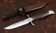 Replica of the Finn non-folding NKVD S390 cupronickel handle and sheath wenge