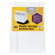 Marbig Plastic 40cm Corflute Storage Box w/ Lid Stationery File Holder White