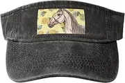 [RLDOBOFE] Sun Visor Hat Adjustable Empty Top Baseball Cap Lemon and horse Sun Hats for Women Men Sports Hats Summer Beach Cap