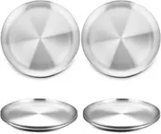 WEZVIX Stainless Steel Pizza Pan 8-Inch Set of 6, Pizza Baking Pan Pizza Tray Round Pizza Baking Sheet Oven Tray, Non-Stick & Dishwasher Safe