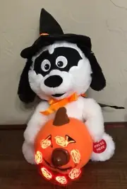 Halloween Spooky Village LED Halloween White Dog play Ding Dong Witch is Dead
