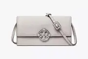 Tory Burch Miller Wallet Crossbody Bay Gray Leather NWT