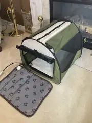 JOSBY Collapsible Dog Crate. Portable, Soft Mattress Coat, Electric Blanket.