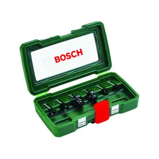 BOSCH博世 6mm 修邊刀套裝 6件式 木工 修邊刀 溝槽刀 圓弧修邊刀 梯形溝槽刀 直刀 路達