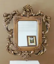 Ornate Hand Carved Solid Wood "19x21" Rectangle Custom Framed Wall Mirror