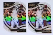 2020 Select Michael Vick Jets White Field Level Die Cut Prizm 2 Card Lot