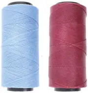 2 Knot It Waxed Polyester Cord 1mm Diameter 144M Spool Cornflower Blue,Raspberry