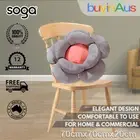 SOGA Grey Flower Throw Pillow Floor Seat Cushion Comfortable Backrest Plush