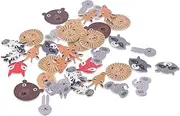 YYlingx 50 PCS 25-30mm Animal Shaped Cute Button Cartoon Button 2 Holes Mixed Buttons for DIY Crafting Sewing