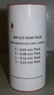 Shim sheet - 304 Stainless Steel Mini 300 x 150 Pack