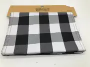 Robert Stanley 72in Black & White Buffalo Plaid Table Runner CC01B59002