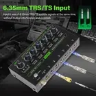 6 Channel Mixer With RGB Light 1/4 TRS TS Low Noise Stereo Mono Switching Li SD0
