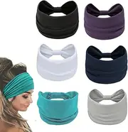 Armastuse Sports Headbands for Women 6pcs,Yoga Workout Headbands Non Slip Yoga Headbands for Women‘s Hair Sport Hair Bands Cloth Headbands Stretchy Hair Band Summer Hair Accessories Elastic Hair Bands