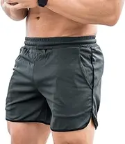 XECRDP Men Fitness Shorts Quick Drying Gym Beach Shorts Summer Lounging Sport Workout Running Short Pants with Pockets Dark gray