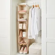 6 Shelf Linen Look Hanging Organiser