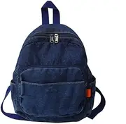 [JHTPSLR] Small Denim Backpack for Women Vintage Aesthetic Backpack Mini Denim Backpack Canvas Backpack Casual Daypack