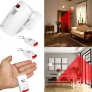 Wireless Pir Motion Sensor Alarm + 2 Remote Controls Shed Home Garage Caravan