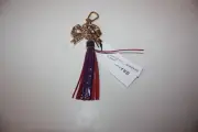 Brahmin Copa BOW Charm in Royal Purple Melbourne Leather Tassel Key FOB NWT