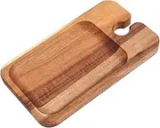 Alipis Wooden Serving Plate Kitchen Tray Breakfast Plate Wine Glass Holder Cheese Board Portable Charcuterie Board