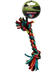 [Paw Play] Stretch Bone Rope Cotton Knots/Braided Teeth Clean Tug War Dog Toy 21cm