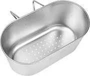 [HOMSFOU] Stainless Steel Sink Food Filter Kitchen Sink Drainer Basket Corner Strainer Easy Hanging Leftovers Container