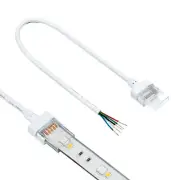 5 Pin IP67 LED Strip Light RGB+W 12 in Wire Lead Connector 2pk