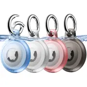 JETech 4 Pack Waterproof Case for AirTag with Keychain, Full Body Anti-Scratch Air Tag Keyring Holder Cover for Kids, Pet Collar, Keys, Luggage, Bags