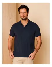 [Reserve] Knox Short Sleeve Knit Polo in Navy