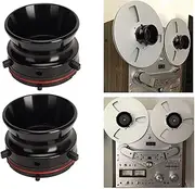 Nab Reel Hub Adaptors for 10in Reel to Reel Tape Recorders, 1 Pair Aluminium Nab Hub Device for ReVox for Akai for Teac, Universal Loading Device (Black)
