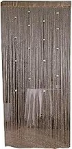 Fashionable Floral Curtains Suitable for Room Decor Made of Polyester Yarn and Silver Thread Encrypted Door Curtains, Champagne Color