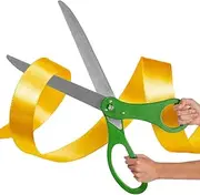 Chambridge Giant Ribbon Cutting Scissors - Green, 25 Inch, Stainless Steel, PVC Handles, Decorative, Perfect for Grand Openings, Weddings, Photo Shoots