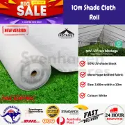 Instahut 3.66x10m 50% UV Shade Cloth Shadecloth Sail Garden Mesh Roll Outdoor Wh