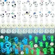 Weploda Pack of 40 Forest Spirits Fluorescent Decoration, Mini Resin Glow in Dark Tree Ghost Ghost, Miniature Luminous Elves, Luminous Garden Decoration, Elves, Tree Ghosts, for Garden, Potted Plant