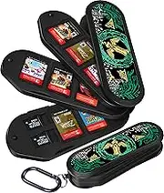 GKV for Nintendo Switch/OLED/Lite Game Case - Cute Cartoon Design with 8 Game Card Slots & 2 Micro SD Card Slots for Teen Boys Girls Portable Storage Cases 3-Layers Rotary Foldable,Legend Green