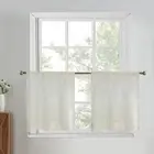 Natural Tiers Textured Sheer Curtains for Kitchen，Light Filtering Window