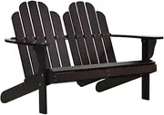 Garden Chair Double Adirondack Chair Wood Brown Patio Seating