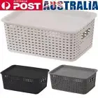 8 Pcs Pantry Organization Storage Bins Plastic Storage Baskets with Lid Handle