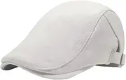 [Lifup] Men Newsboy Flat Cap PU Leather Gatsby Ivy Beret Cap