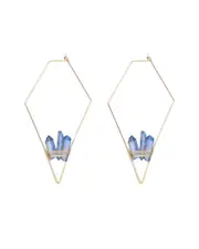 Eye Candy LA Luxe Collection Druzy Quartz Blue Drop Earrings