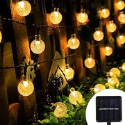 Solar String Lights, Globe Outdoor Solar String Lights,100 led 40Ft Crystal Globe Lights with 8 Lighting Modes,Waterproof for Patio Garden,Home, Bedroom,Christmas Wedding Party Halloween Decor