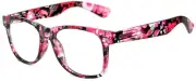 FLOWER RED PATTERN GLASSES CLASSIC 80s VINTAGE RETRO CLEAR LENS SUNGLASSES UV400