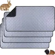 4 Pack Guinea Pig Cage Liners Washable Guinea Pig Pee Pads Reusable Cage Pad Bedding for Guinea Pigs Small Animals Accessories (Regular Style, 14 x 28 Inch)