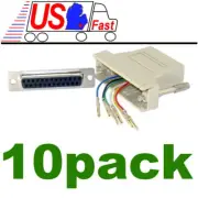 Lot10x DB25 pin Female~RJ12/RJ11 Jack Modular Adapter 6P6C 6wire Phone/Telephone