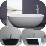 CeQld STELLA 1500mm 1700mm White / Black Oval Freestanding Acrylic Bath Tub