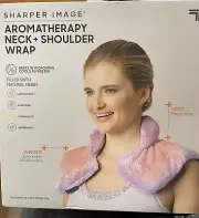 SHARPER IMAGE AROMATHERAPY NECK + SHOULDER WRAP, HOT AND COLD FLEECE OPEN BOX
