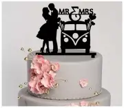 Wedding, Cake topper, Mr. and Mrs., Bride and Groom, Classic car themed wedding