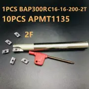 BAP300R C16-16-200 2 Fulte End Mill CNC Milling Cutter Holder + 10Pcs APMT1135