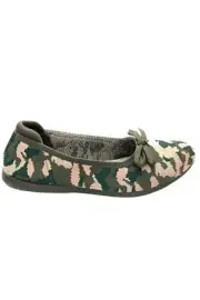 Clarks Cloudsteppers Knit Bow Flats Carly Hope Olive/Pink