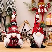 MrMrKura Christmas Gnomes Decorations Set of 2 Mini Gnomes Plush for Home Fall Christmas Ornaments Holiday Decor, for Women/Men